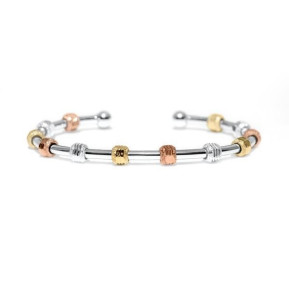 Golf Goddess Stroke Counter Bracelet - Tricolor Silver Cuff