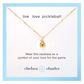 Pickleball Charm Necklace - Gold