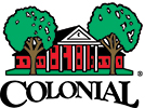 Club House Logo: Club colors. Colonial text is black on white or light items. Colonial text is white on black or dark items.